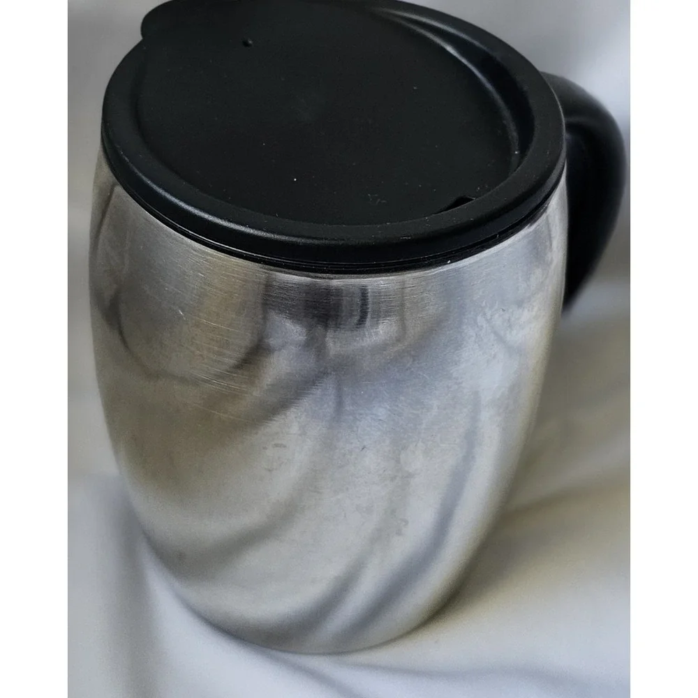 2 Starbucks: 2012 Stainless Barrel Hot/Cold & 2020 Xmas Navy Poinsettia Ceramic - Picture 4 of 15
